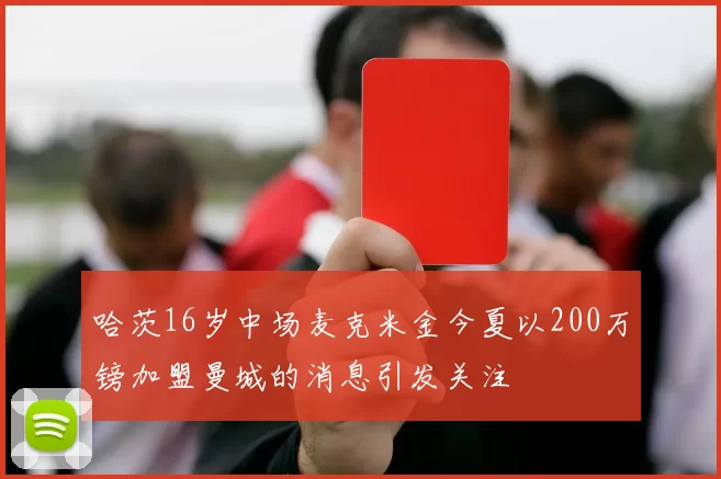 哈茨16岁中场麦克米金今夏以200万镑加盟曼城的消息引发关注